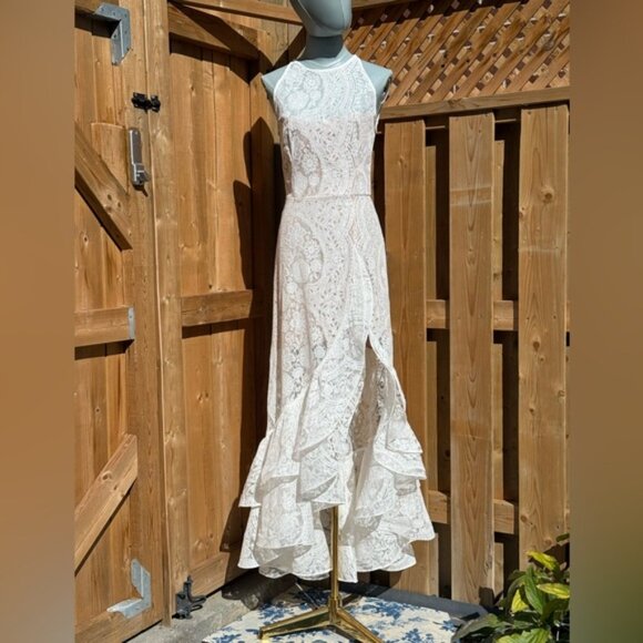 🆕 BRONX & BANCO 🧿 NWOT Sicilia White Lace Tiered Ruffle Dress, Sz XS US 2 - Picture 10 of 16